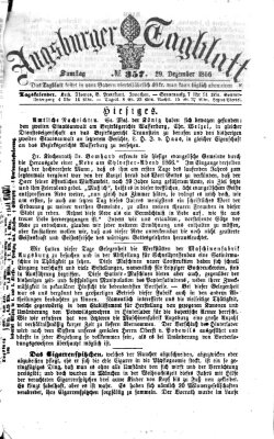 Augsburger Tagblatt Samstag 29. Dezember 1866