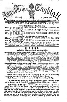 Augsburger Tagblatt Mittwoch 2. Januar 1867