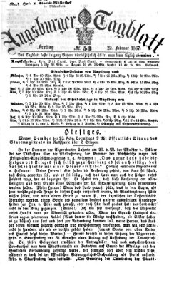 Augsburger Tagblatt Freitag 22. Februar 1867