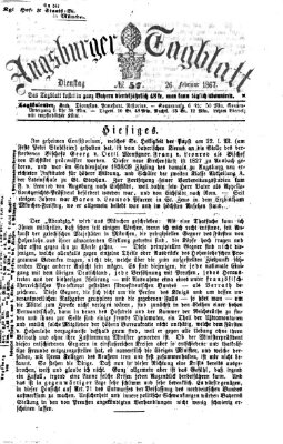 Augsburger Tagblatt Dienstag 26. Februar 1867