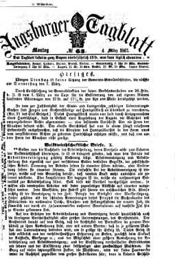 Augsburger Tagblatt Montag 4. März 1867