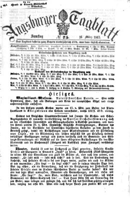 Augsburger Tagblatt Samstag 16. März 1867