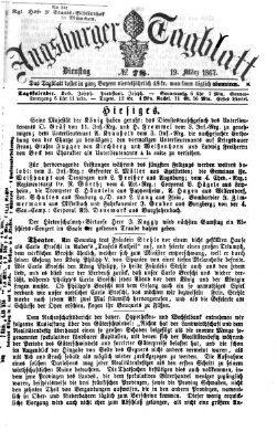 Augsburger Tagblatt Dienstag 19. März 1867