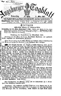 Augsburger Tagblatt Donnerstag 21. März 1867