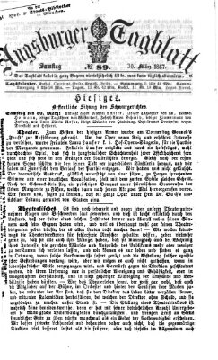 Augsburger Tagblatt Samstag 30. März 1867