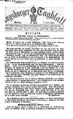 Augsburger Tagblatt Montag 1. April 1867