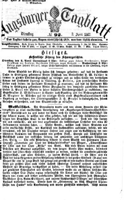 Augsburger Tagblatt Dienstag 2. April 1867