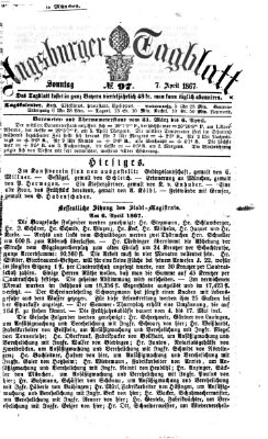 Augsburger Tagblatt Sonntag 7. April 1867