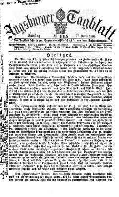 Augsburger Tagblatt Samstag 27. April 1867