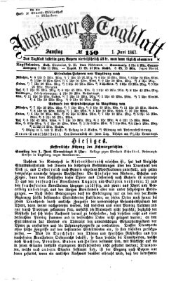 Augsburger Tagblatt Samstag 1. Juni 1867