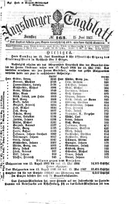 Augsburger Tagblatt Samstag 15. Juni 1867