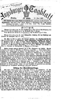 Augsburger Tagblatt Montag 17. Juni 1867