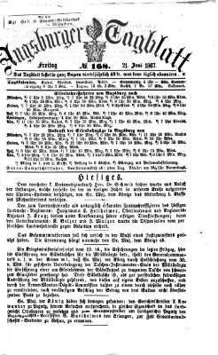 Augsburger Tagblatt Freitag 21. Juni 1867