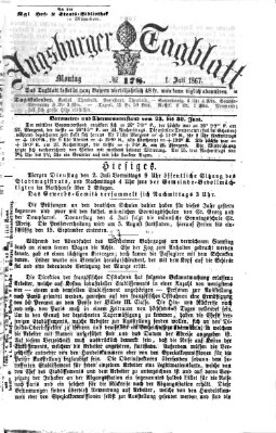 Augsburger Tagblatt Montag 1. Juli 1867