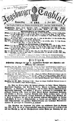 Augsburger Tagblatt Donnerstag 4. Juli 1867