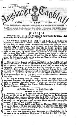 Augsburger Tagblatt Freitag 12. Juli 1867