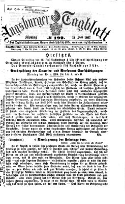 Augsburger Tagblatt Montag 15. Juli 1867