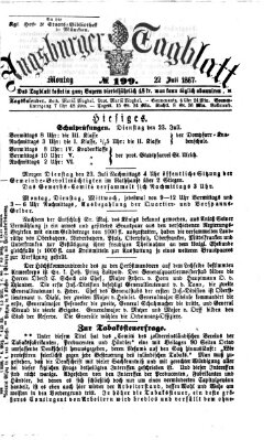 Augsburger Tagblatt Montag 22. Juli 1867