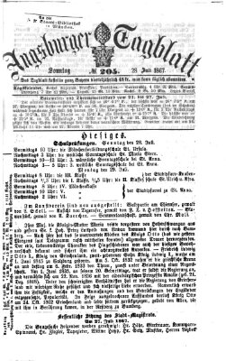 Augsburger Tagblatt Sonntag 28. Juli 1867