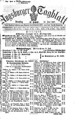 Augsburger Tagblatt Dienstag 30. Juli 1867