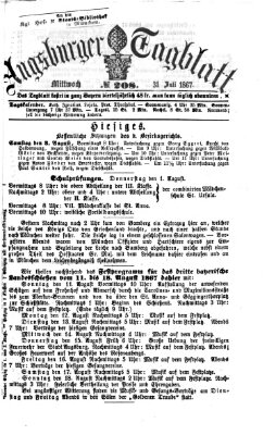 Augsburger Tagblatt Mittwoch 31. Juli 1867