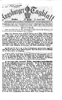 Augsburger Tagblatt Samstag 10. August 1867