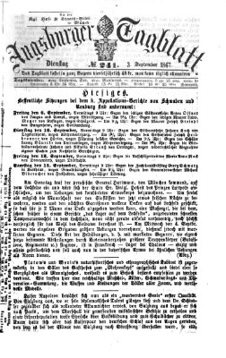 Augsburger Tagblatt Dienstag 3. September 1867