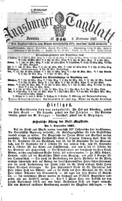 Augsburger Tagblatt Sonntag 8. September 1867