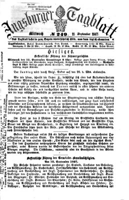 Augsburger Tagblatt Mittwoch 11. September 1867