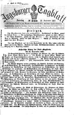 Augsburger Tagblatt Sonntag 22. September 1867