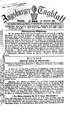 Augsburger Tagblatt Samstag 28. September 1867