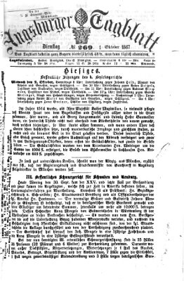 Augsburger Tagblatt Dienstag 1. Oktober 1867