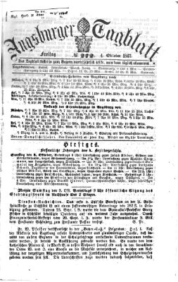 Augsburger Tagblatt Freitag 4. Oktober 1867