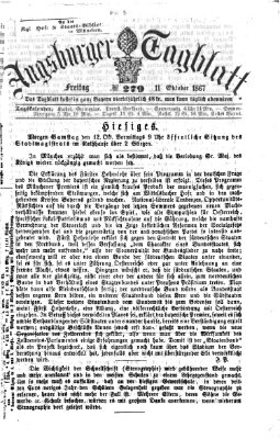 Augsburger Tagblatt Freitag 11. Oktober 1867