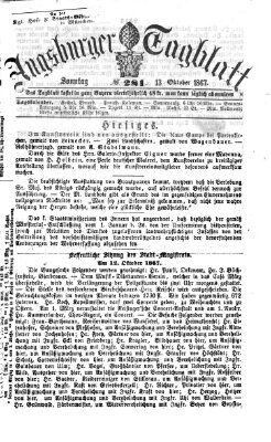 Augsburger Tagblatt Sonntag 13. Oktober 1867