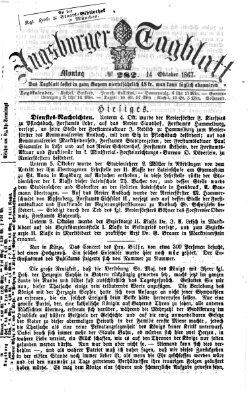 Augsburger Tagblatt Montag 14. Oktober 1867