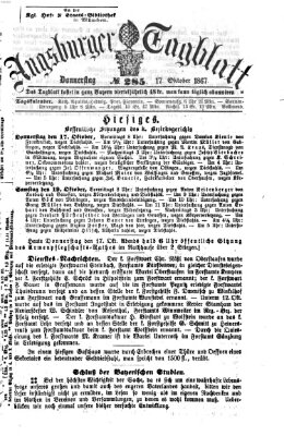 Augsburger Tagblatt Donnerstag 17. Oktober 1867