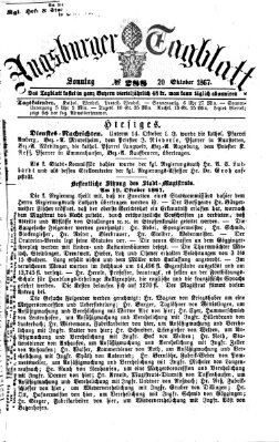 Augsburger Tagblatt Sonntag 20. Oktober 1867