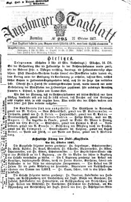 Augsburger Tagblatt Sonntag 27. Oktober 1867