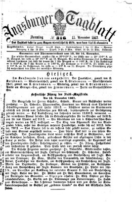 Augsburger Tagblatt Sonntag 17. November 1867