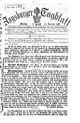 Augsburger Tagblatt Montag 18. November 1867