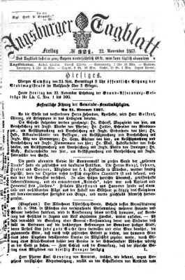 Augsburger Tagblatt Freitag 22. November 1867