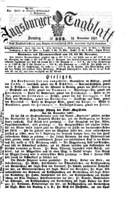 Augsburger Tagblatt Sonntag 24. November 1867