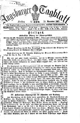 Augsburger Tagblatt Freitag 29. November 1867