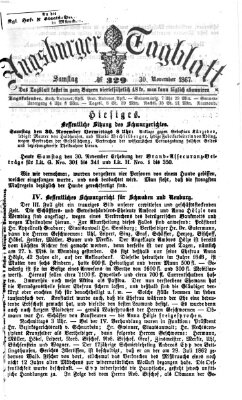 Augsburger Tagblatt Samstag 30. November 1867