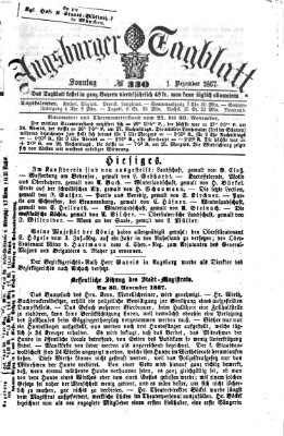 Augsburger Tagblatt Sonntag 1. Dezember 1867