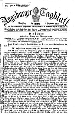 Augsburger Tagblatt Samstag 7. Dezember 1867