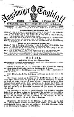 Augsburger Tagblatt Montag 9. Dezember 1867