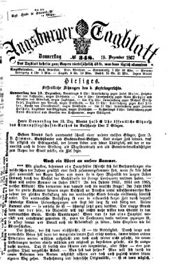 Augsburger Tagblatt Donnerstag 19. Dezember 1867