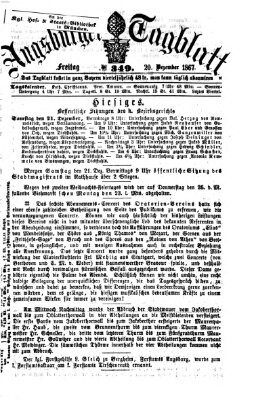 Augsburger Tagblatt Freitag 20. Dezember 1867